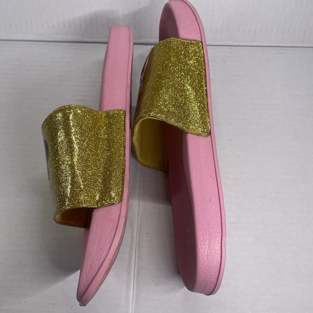 Disney Minnie Mouse Flip Flops Womens Slides Size 9 Pink Gold Minnie Mickey - Picture 4 of 8